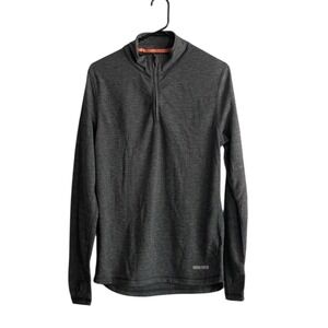 Omni Wool Sweater Men's size Medium Pullover 1/4 Zip Wool Blend Long Sleeve Gray